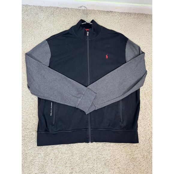Polo Ralph Lauren Performance Men's Black And Gray Full Zip Jacket Pockets XXL - Picture 1 of 11